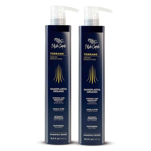 I Belli Capelli Torrano Cream Keratin Hair Treatment Straightening in 1 Step, Formaldehyde Free-Nanoplastia Para Alisar Cabello, Keratina Organica Sin Formol Para Alisar el Pelo (2-Pack - 500ml each)