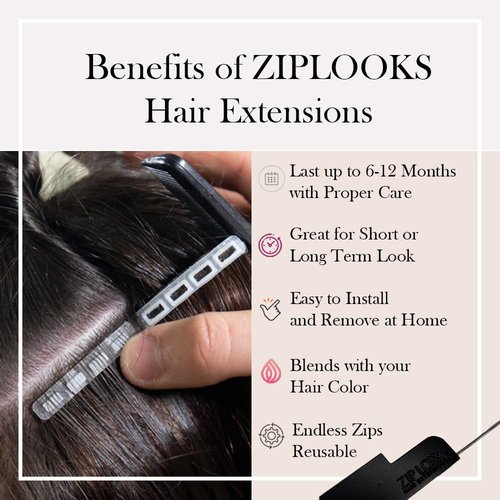 ZIPLOOKS | Ombréage Hair Extensions | Human Hair Extensions | Ombre Ash Blonde to Platinum Balayage Highlights with ZTool Application, Damage-Free Hair & Scalp, 16 Inch, #18/60, 4 Pcs 20g