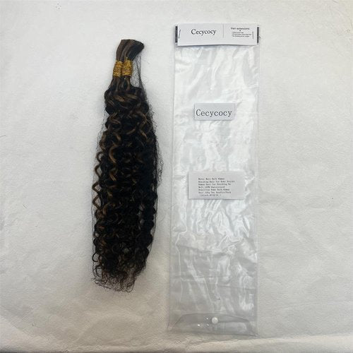 Water Wave Bulk Human Braiding Hair for Boho Braids Human Hair for Braiding No Weft 100% Unprocessed Brazilian Remy Bulk Human Hair 100g Two Bundles/Pack (Water #P1B/30, 24 Inch)