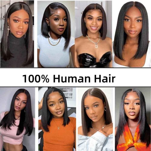 12 inch 14 inch short hair bundles 10A Brazilian Straight Virgin Hair 4 Bundles with Closure Straight Hair 100% Unprocessed Straight Human Hair Extensions 50g/Pcs Natural color