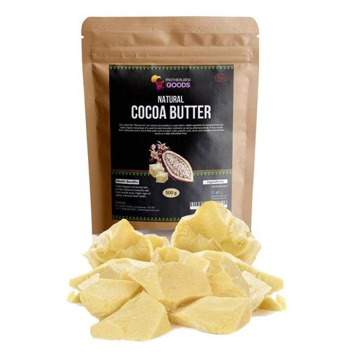 Motherland Goods Natural Cocoa Butter Chunks - Organic & Raw Unrefined Body Moisturizer for Sensitive Skin, Anti-Aging, Scars & Eczema Relief - Premium Raw Butter From Ghana (5 LBs)