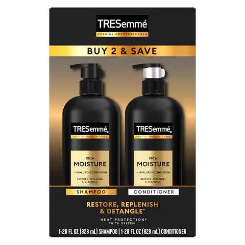 TRESemm? Rich Moisture Shampoo and Conditioner 2 Count Rich Moisture for Dry Hair Formulated With Vitamin E and Biotin 28 oz