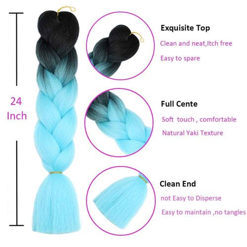 Rainbow Braiding Hair Pre Stretched Ombre Synthetic Crochet Braids Kanekalon Synthetic Hair For Braiding