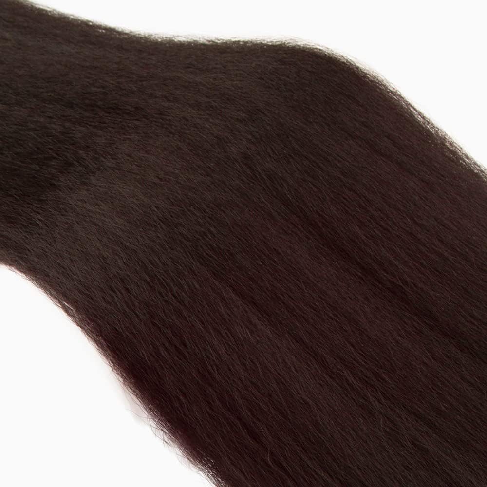 Giginger Brazilian Human Hair Bundles 16 18 20 Inch Chocolate Brown Yaki Wave Human Hair Bundles Brazilian Unprocessed Virgin Quick Weave Hair for Black Women