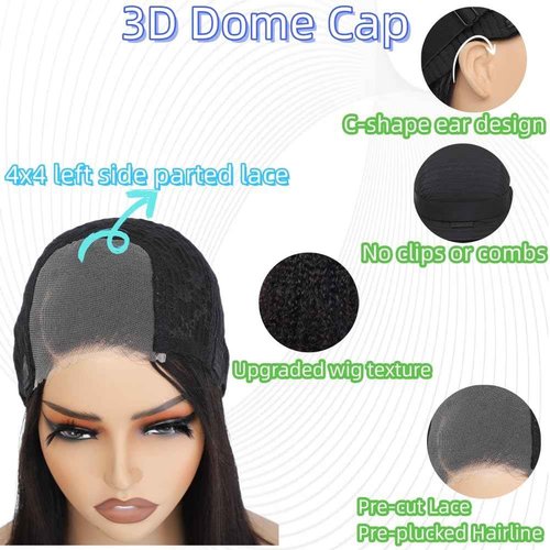 KeepMe Wear and Go Glueless Wig Human Hair Pre Plucked Water Wave Bob Wig Human Hair Wet and Wavy Wigs Human Hair 4x4 Closure Wig Human Hair for Women 12 Inch