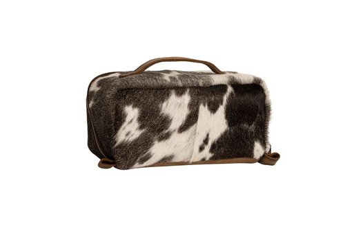 STS Ranchwear Women's Genuine Full Grain Leather Cowhide Elise Makeup Bag - Portable Durable Compact Travel Zipper Handbag Organizer Bag