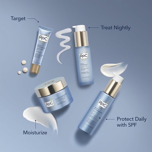 RoC Multi Correxion 5 in 1 Anti-Aging Bundle: Daily Face Moisturizer with Broad Spectrum SPF 30, 1.7 + Facial Night Cream with Hexinol, 1.7 Ounces + Anti-Aging Eye Cream 0.5 (Packaging May Vary)