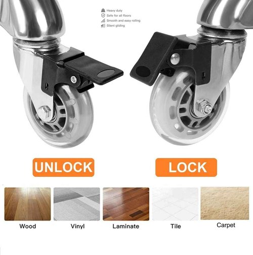 Salon Rolling Stools with Locking Wheels - Adjustable Swivel Stool Chair Heavy Duty 400 lbs Thick Cushion Hydraulic Shop Stool for Tattoo Facial Massage Kitchen Counter Salon Spa Medical Garage(Camel)