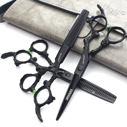 SHARONDS 6/7 inch Professional Hairdressing Scissors Salon Hairdresser Hair Trim and Cut thinning 440c high Hardness Scissors (6-inch 3pc)