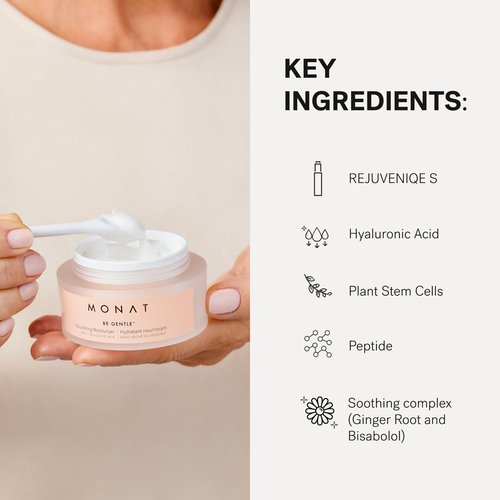MONAT Be Gentle Nourishing Moisturizer - Face Moisturizer w/Hyaluronic Acid & Plant Stem Cells. Nourishing Moisturizer Face Cream. Anti-Aging & Hydrating Cream -Net Wt. 1.52 fl oz / 45 ml