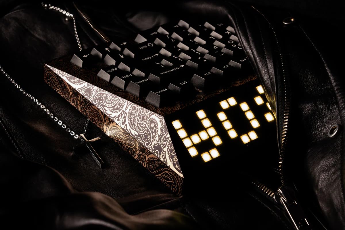 Angry miao Gold Paisley 75 Key Wireless Mechanical Gaming Keyboard, Electronic PC Computer Keyboards for Tri-Mode Connection, Leaf Spring Mount Custom Internals Hotswapable Switch Bundle