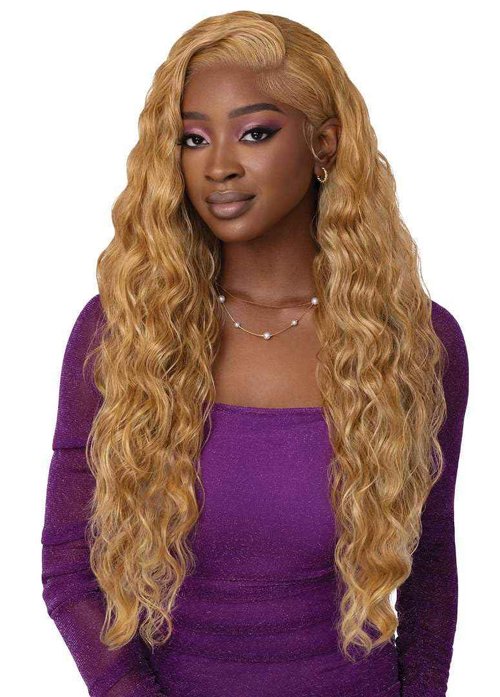 Outre Lace Front Wig - Perfect Hair Line 13X4 - Swoop Series - Swoop 7 (BURGUNDY FLAME)