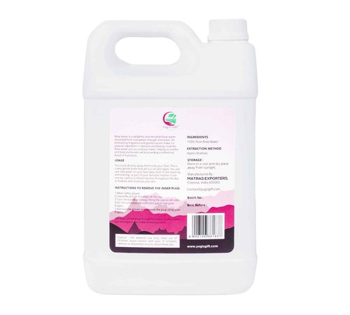 100% Pure Rose Water 1 Gallon (128 fl oz) | for Face & Hair | Alcohol Free & Artificial Coloring Free | by Yogi's Gift®