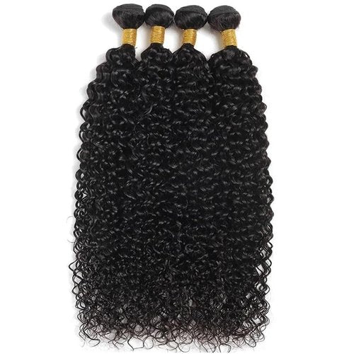 Kinky Curly Bundles Afro Kinky-Curly Human Hair Bundles 20 22 24 Inch Natural Black Look Unprocessed Remy Hair Extensions Salon Quality Soft And Healthy 3Pcs/Set