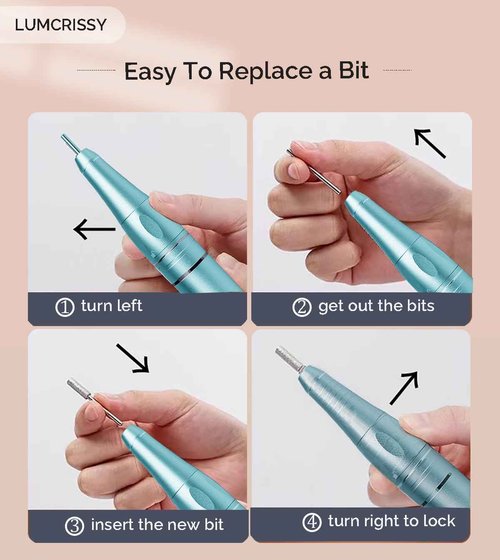 Lumcrissy 65W Nail Drill for Acrylic ,Pro High Tech Fast Removal Electric Nails Drill Kit ,Rechargeable Nail Drill Machine Professional Drill Bit Nail File Buffer Tools Salon Manicure Pedicure