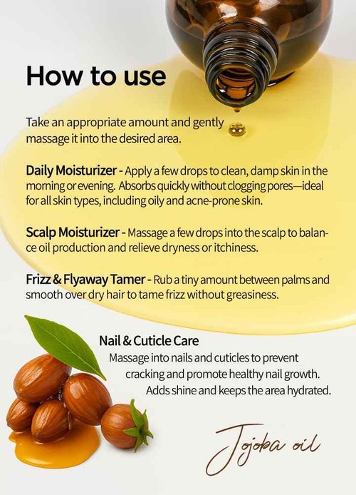 BEAUDIANI Organic jojoba Oil 100ml (3.38 fl.oz) 100% Pure Organic Natural Golden Oil, Cold Pressed Virgin, Vitamin E Oil, Moisturizer for Skin, face, Body, Hair, Nail, Israel Origin