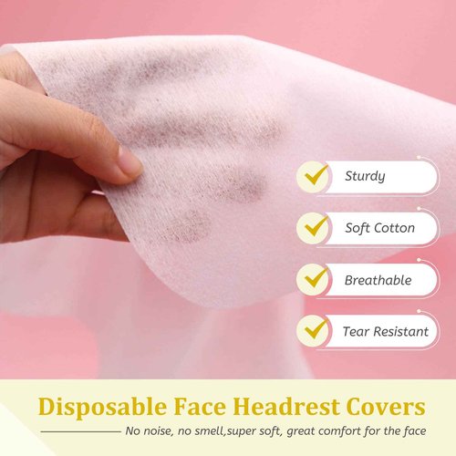 800 count Disposable Face Cradle Covers Non-Sticking Disposable Massage Headrest Covers Ultra Soft Medical-Grade SPA Face Rest Covers Headrest Covers for Massage Table Chairs 14.2" x 10.6" (800Pcs)
