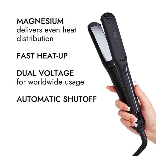 Ion Magnesium Flat Iron 1¼ inch, Heats to 450 °F for Fast, Sleek Styling