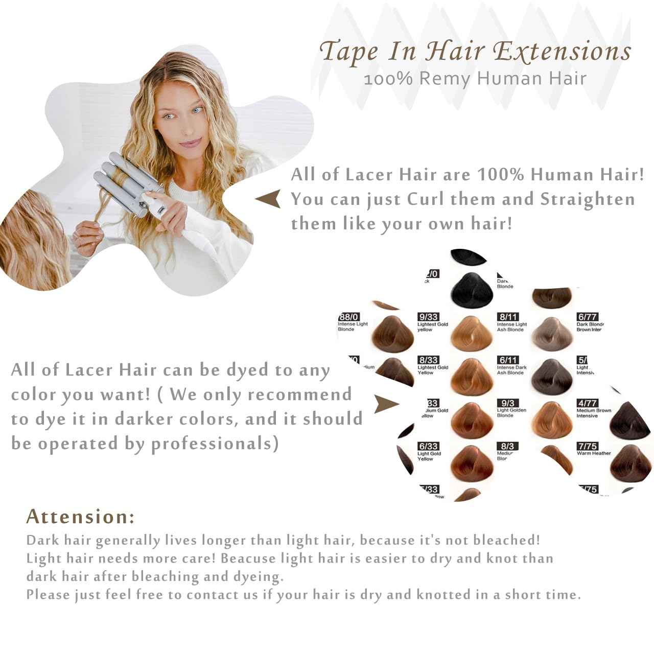 Lacer Natural Tape In Extensions Human Hair Light Ash Brown Roots Light Platinum Blonde Hair Extensions Straight Human Hair Tape In Extensions Skin Weft Tape Extensions Human Hair 16inch 40Pcs 100G