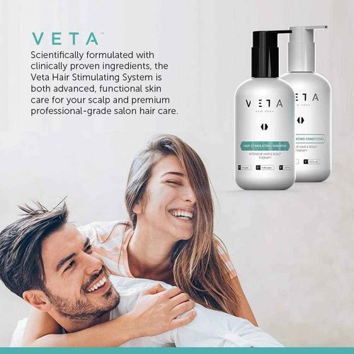 Stimulating Shampoo for Hair Growth. Drug-Free Treatment with Trichogen and Follicusan for Men and Women - 27 fl. oz - Veta