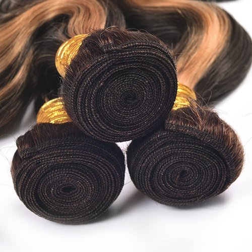 20 22 24 Inch DiexrLamx Hair Highlight Bundles Human Hair P1B30 Body Wave Bundle Brazilian Virgin Hair 3 Bundles Light Brown Body Wave Hair Weave 100g/Pc