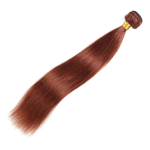 Leruikair Human Hair Bundles 20 22 24 Inch Reddish Brown Straight Human Hair Bundles Brazilian Color 33 Copper Red Unprocessed Brazilian Soft Quick Weave Hair for Black Women