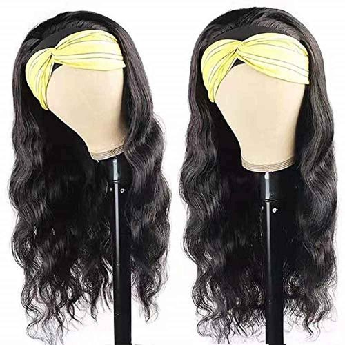 higher Body Wave Headband Human Hair Wig 24 Inch Glueless None Lace Front Wig Brazilian Virgin Hair Wear and Go Wigs for Black Women 150% Density Wigs Natural Color