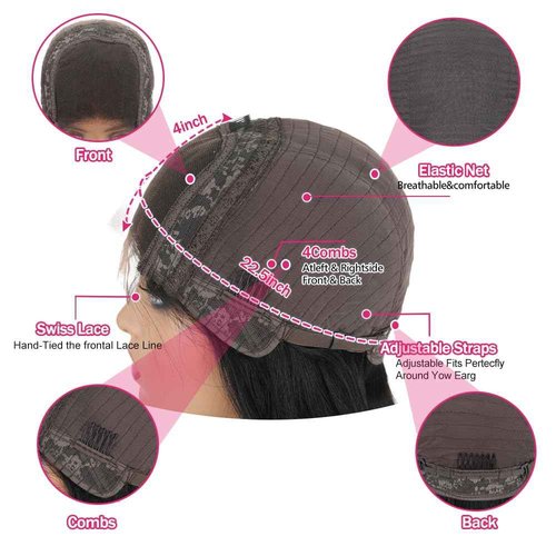 Yuyongtai Lace Front Wigs Human Hair 22 Inch Straight 13x4 HD Transparent Lace Frontal Wigs Pre Plucked With Baby Hair 180% Density Brazilian Virgin Hair Wigs