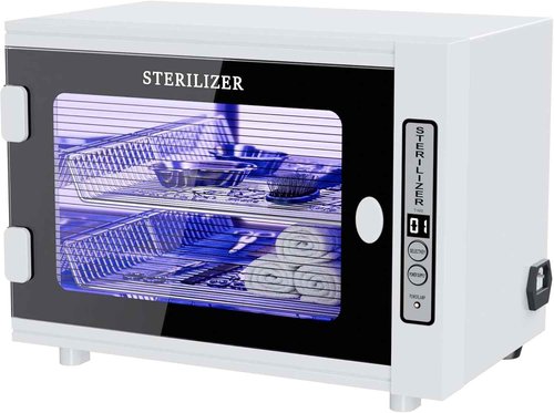 Nail Tool Cabinet, 12L Large Capacity Sanitizer Cleaning Supplies, Multi-Functional Nail Cleaner Box Manicure Tool Cleaning Cabinet Equipment Sanitizing for Beauty, Nail Salon Tool, Toy, Towel (WE)