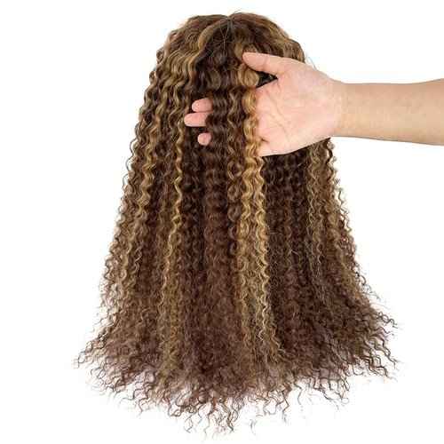 Curly Lace Front Wigs Pre Plucked 24 Inch Real Human Hair Lace Frontal Wig with Baby Hair 4/27 Colored Honey Blonde Highlights 13x1 Middle Part Brazilian Virgin Human Hair Lace Wig Bleached Knots