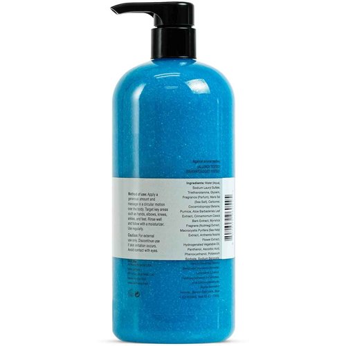 Anthony Exfoliating Body Scrub, Sea Salt, Vitamin C & Aloe Vera, Deep Cleans, Smooths Rough Patches, Soothes & Protects Skin, Hydrating Blue Sea Kelp Body Wash, 32 Fl Oz