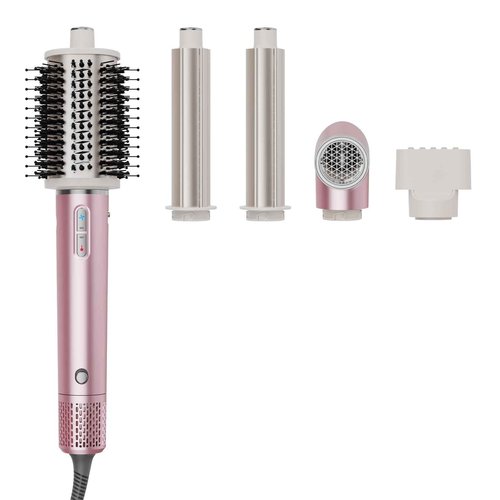 Heyfeel 5 in 1 Hot Air Styler & Hair Dryer Brush, Powerfull Multi Styler with Auto-wrap Curler & Negative Ions for Fast Drying, Curling, Volumizing & Straightening Without Heat Damage(Purple)