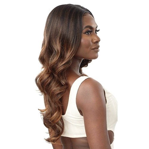 Outre Human Hair Blend 360 Frontal Lace Wig 13x6 Hand Tied MAXIMINA (DRST2/CHOCAR)