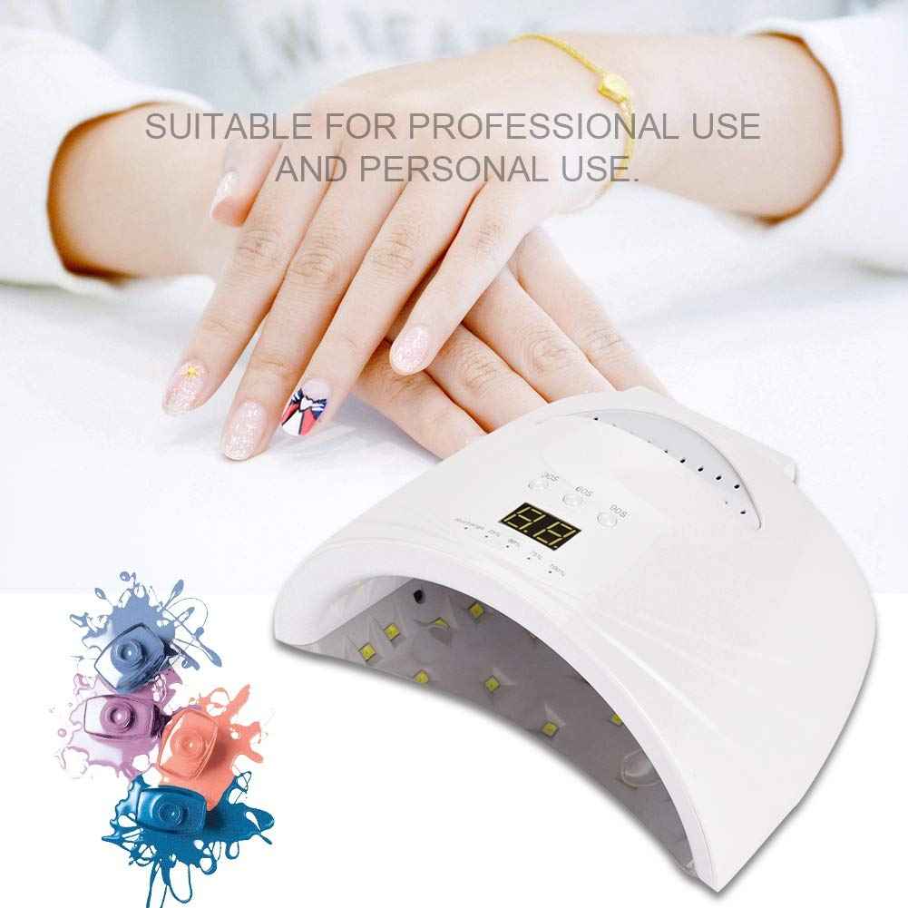 48W Cordless Rechargeable Nail Lamp, Dual Source LED Bulbs, Smart Handle Design, 28pcs strategically Placed Bulbs, Suitable for Fingernails and Toenails (US)