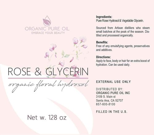 Rosewater Glycerin Mist Toner Bulk Spray Facial Body Floral Cleanser Pure Rose Hydrosol and Vegetable Glycerine Moisturizing Cleansing Toning Mix for Face Skin Hair Body (128 Ounces / 1 Gallon)