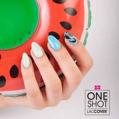 LACCOVER ONE SHOT - NAIL POLISH GEL SET TROPICALIA COLLECTION, 8 COLORS, 1/2 Fl Oz each one, by NAIL FACTORY