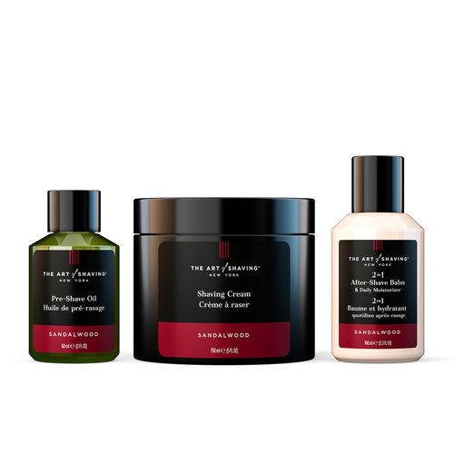 The Art of Shaving Sandalwood Shaving Bundle for Men – Pre-Shave Oil, Shaving Cream, After-Shave Balm & Moisturizer – Protects Against Irritation & Razor Burn – Clinically Tested for Sensitive Skin