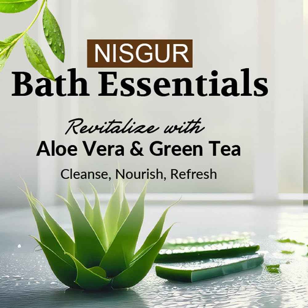 NISGUR Hotel Body Wash in Gallon Size 1 Gallon Each Total 2 Gallon Jugs with Extra Pump Dispenser to Refill Wall-mounted and Stand Dispenser Aloe vera, Green Tea Extract Infused Hotel Toiletries