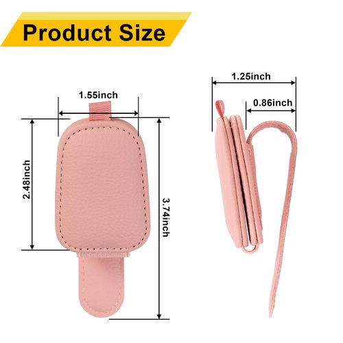 Yuoyar Sunglass Holder for Car, Magnetic Leather Sunglasses Holder and Ticket Card Clip, Car Visor Accessories, 2 Packs (Pink)