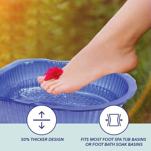 ForPro Professional Collection Universal Pedi Bath Liners, 50% THICKER, Fit Footsie Bath, Disposable Pedicure Tub Liners for Foot Spa Basins, Blue, 100-Count