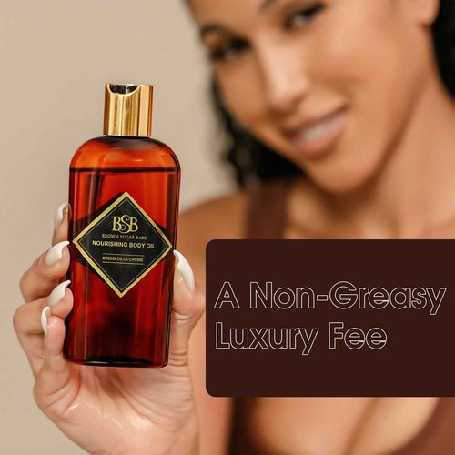 Brown Sugar Babe Creme de la Creme Body Oil, Jasmine and Vanilla Perfume Oils, Nourishing Scented Oil for Women, Skin Care, Body Oil Perfume, Paraben Free, Made in USA