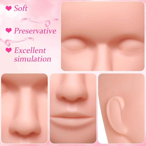 Reginary 12 Pcs Lash Mannequin Head Silicone Plastic Makeup Training Heads for Makeup Eyelash Grafting Massage and Esthetics Practice