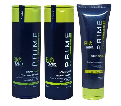 PRIME PRO EXTREME BIO TANIX Brazilian Protein Home Care Premium Shampoo For Chemically Treated Hair Lotus + Protein Hair Shampoo For Women/Men (Shampoo+Conditioner+ Leave in)
