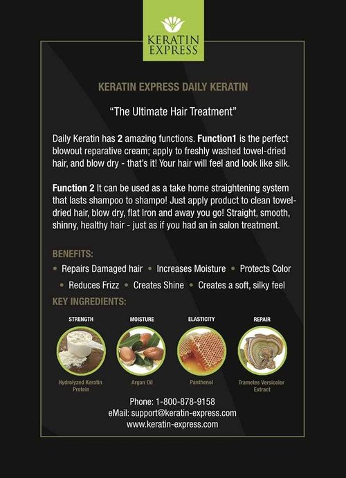 Keratin Express Daily Keratin 2ea -3oz DuoPack Fast Blowout- Frizz Control- Heat Protector- Repair Treatment