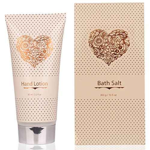 Spa Gift Basket ? Bath and Body Set with Vanilla Fragrance by Lovestee - Gift Basket Includes Shower Gel, Body Lotion, Hand Lotion, Bath Salt, Eva Sponge and a Bath Puff