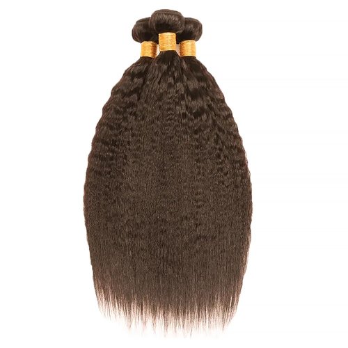 Color #4 Bundles Dark Brown Kinky Staright Human Hair Bundles Chocolate Brown Bundles Human Hair 3 Bundles 20 22 24 Inch Color #4 Yaki Straight Bundles