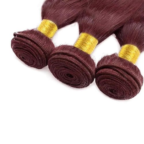Condescension Human Hair Bundles Burgundy 99J Straight 20 22 24 Inch Bundles Human Hair 100% Unprocessed Burgundy Soft Sewn In Hair with Double Weft for Black Women