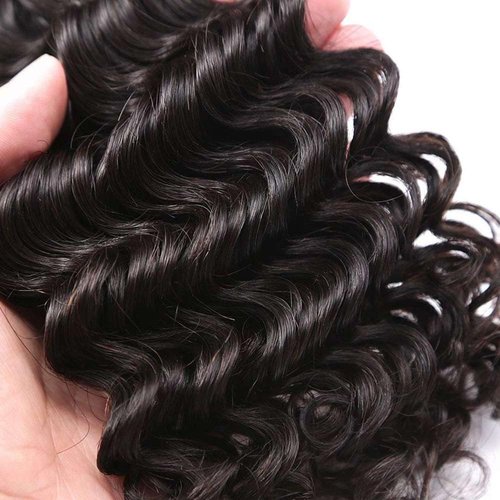 13x6 Lace Frontal Only Deep Wave Closure Natural Hairline Pre Plucked Baby Hair Brazilian Virgin Human Hair High Density Bleached Knots 18 Inch For Black Woman