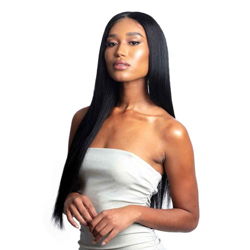 Shake-N-Go - GLOSSY 100% VIRGIN REMY HAIR - STRAIGHT (12"/14"/16", NATURAL BLACK)