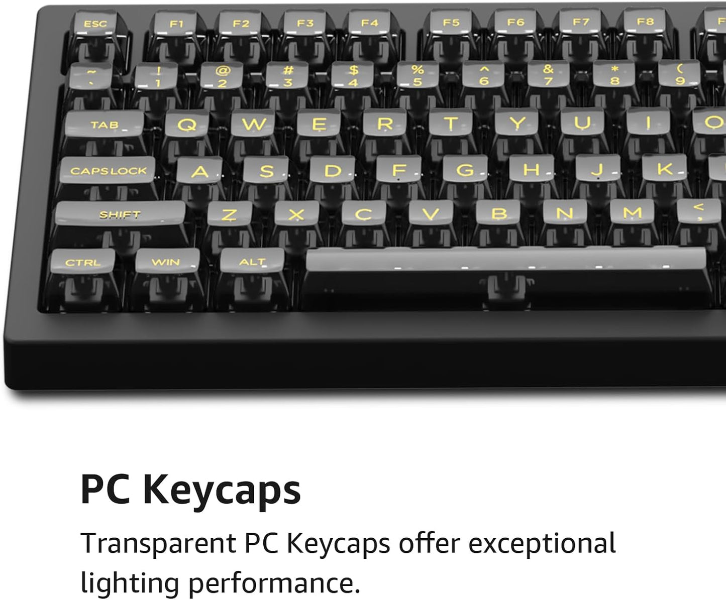 Akko 5075B Plus Mechanical Keyboard 75% Percent RGB Hot-swappable Creamy Keyboard with Knob, Black & Silver Theme with PBT Double Shot ASA Profile Keycaps V3 Creamy Yellow Pro Switch
